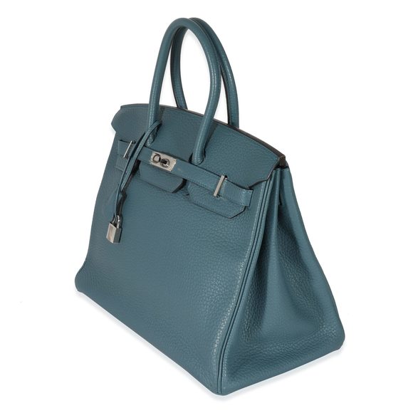 Hermes Bleu Orage Clemence Birkin 35 PHW - Picture 2 of 5